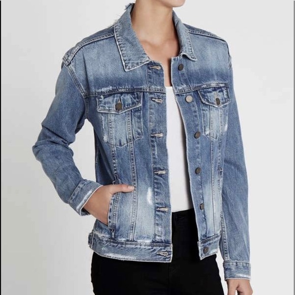🆕 PAIGE Denim Luxury Distressed Jacket Soft Rosemont Blue Josephine Medium